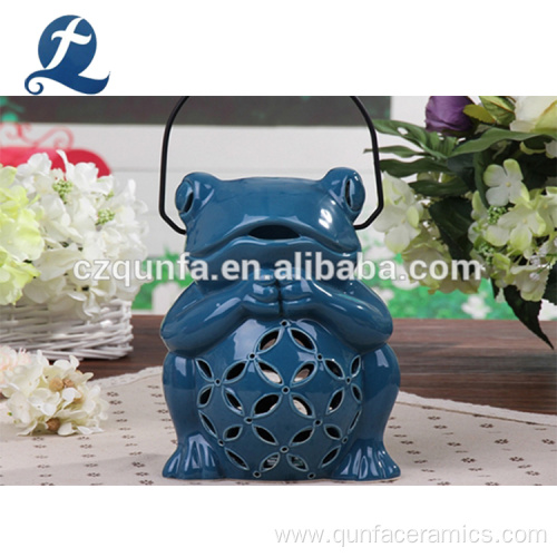 Frog Shape Ceramic Garden Flower Pots With Handle